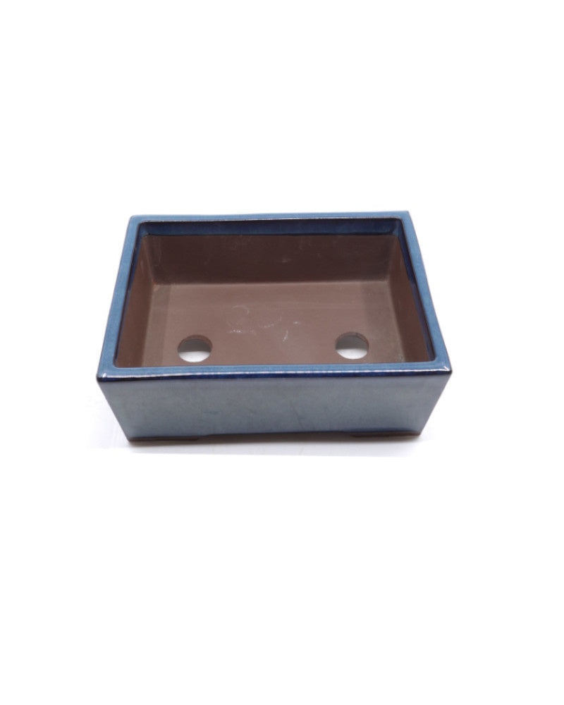 Bonsai pot groen blauw rechthoekig 22cm