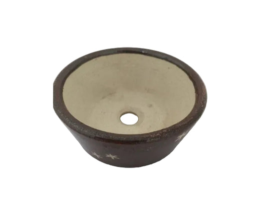 Shohin bonsai pot brown round 6cm