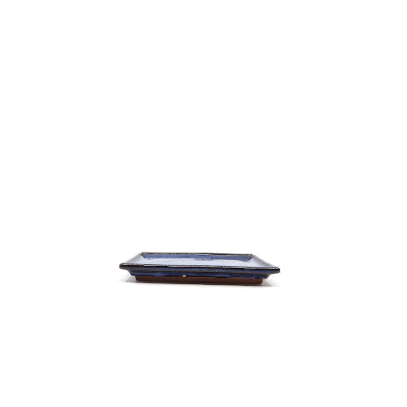 Bonsai saucer, rectangular, blue, 18cm