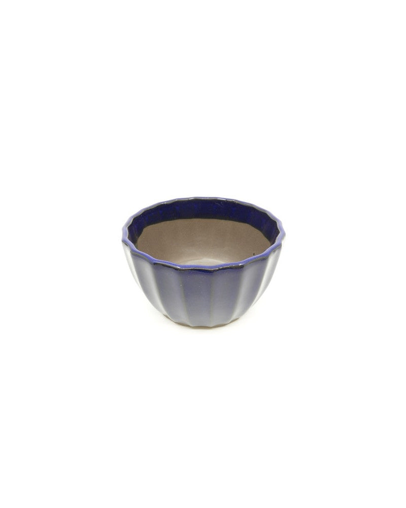 Shohin Bonsai Pot dark blue chrysanthemums 10cm