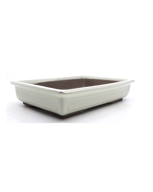 Cream rectangular bonsai pot, 30cm