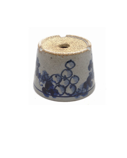 Shohin Bonsai pot hand-painted grapes round 9cm