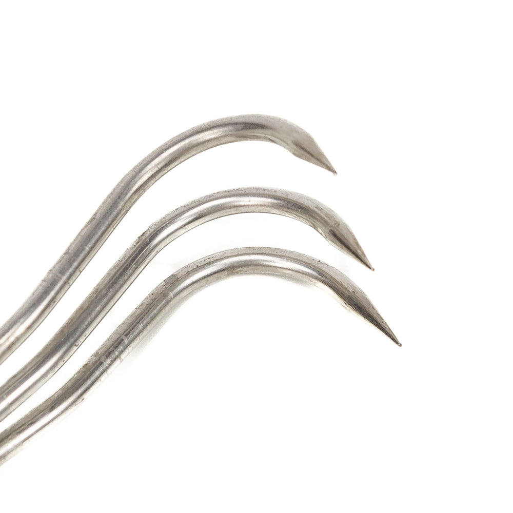 Bonsai Yagimitsu Stainless Steel Three-pronged Root Hook with Wooden Handle 208 mm