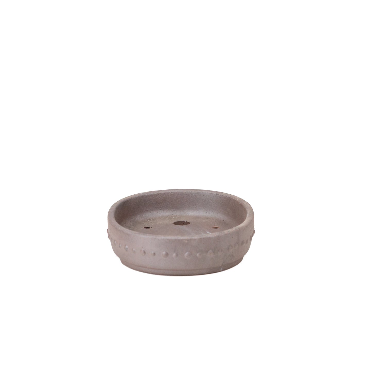 Bonsai pot unglazed oval (drum) 18cm