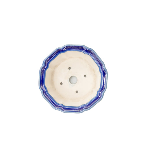 Bonsai Yixing pot blue lotus 13cm