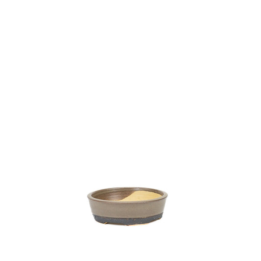 Bonsai pot, brown matt, round, 11.3cm