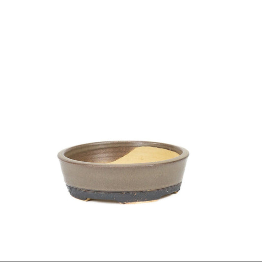 Bonsai pot, brown matt, round, 11.3cm