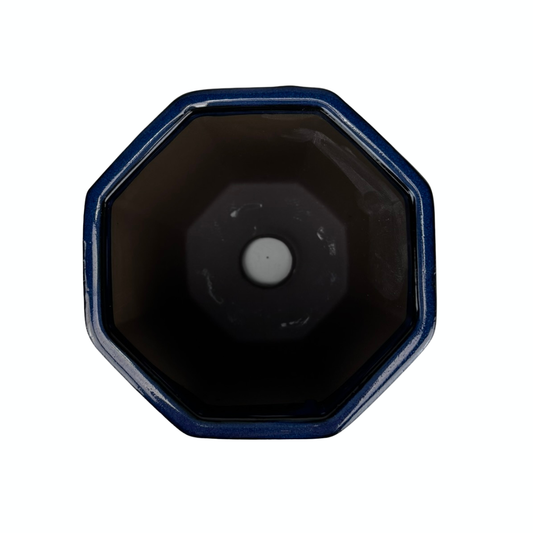 Bonsai pot octagonal cascade dark blue 12cm