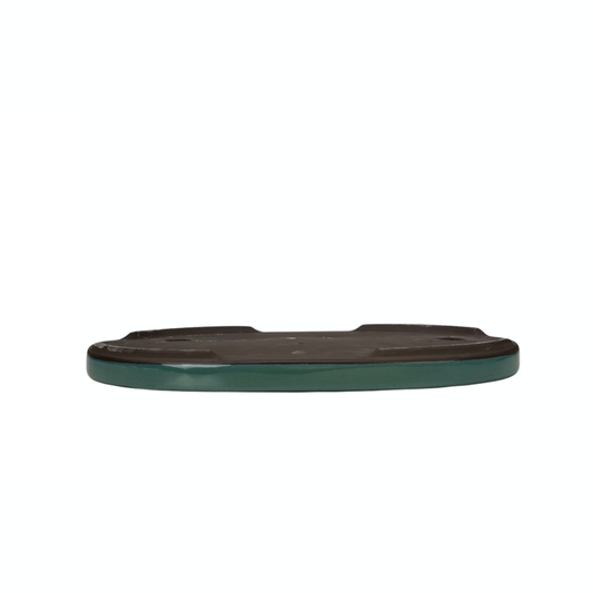 Bonsai pot - oval, glazed, green (31cm wide)