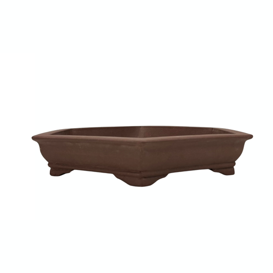 Bonsai pot - hexagonal, unglazed (36cm wide)