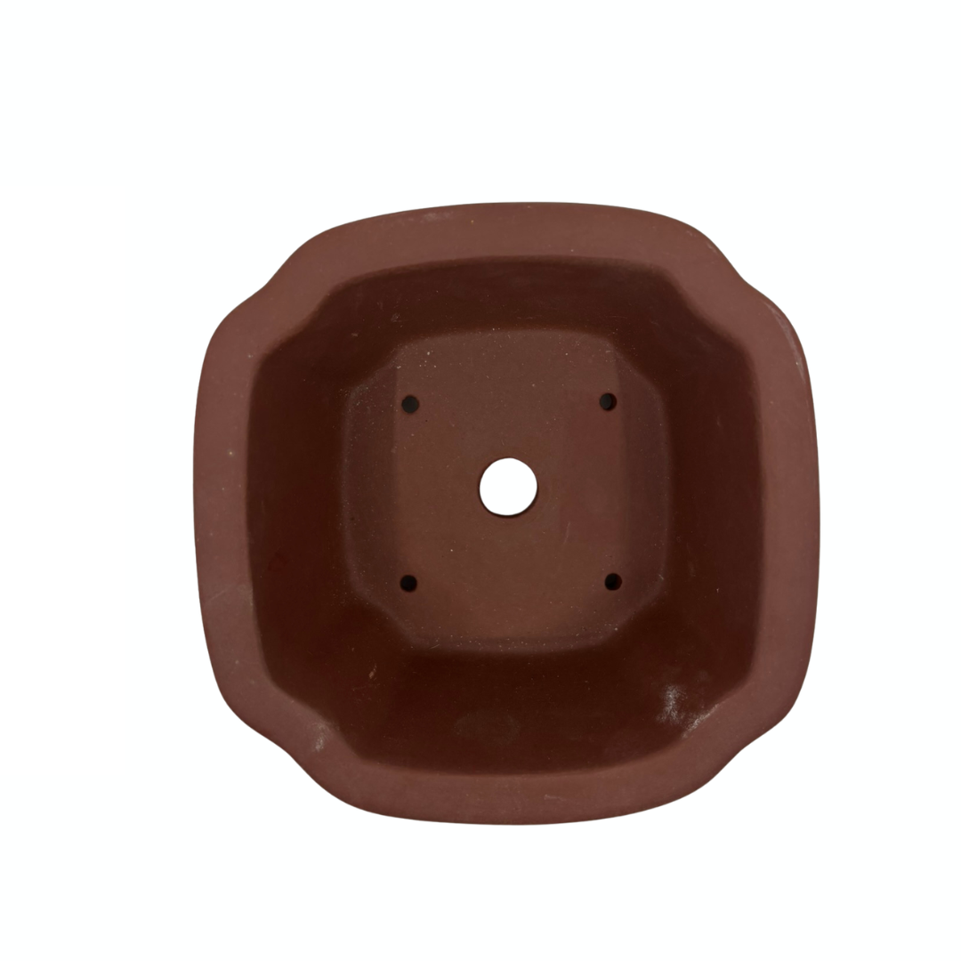 Bonsai pot - square, unglazed (13cm wide)