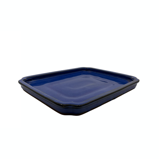 Bonsai drip tray rectangular blue 29cm