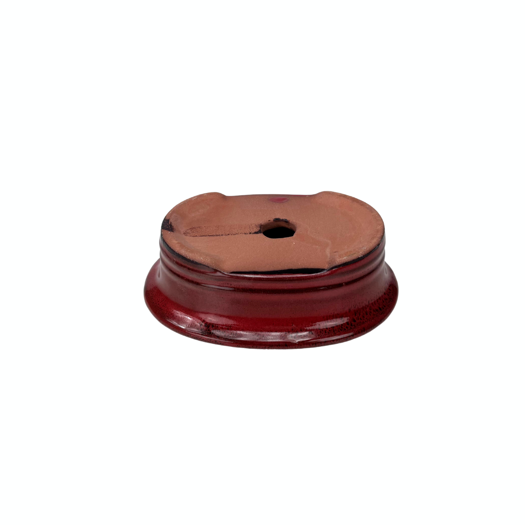 Bonsai pot red oval 16cm - set