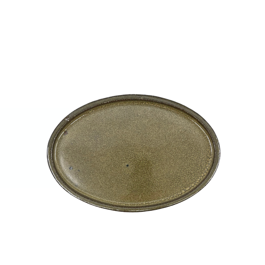 Bonsai drip tray green oval 24cm
