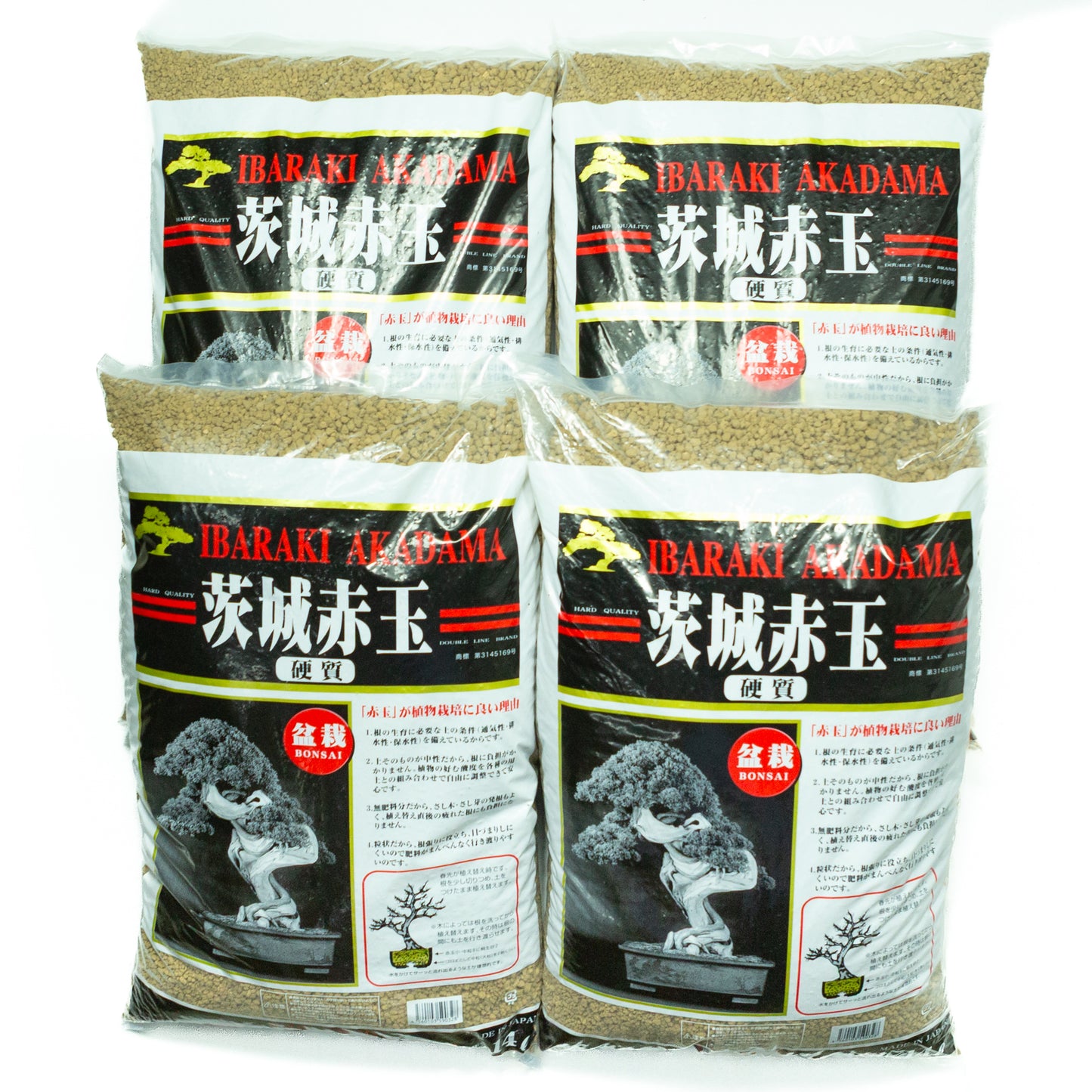 Bonsai Akadama 14L (standard grain) – Value pack of 4 bags