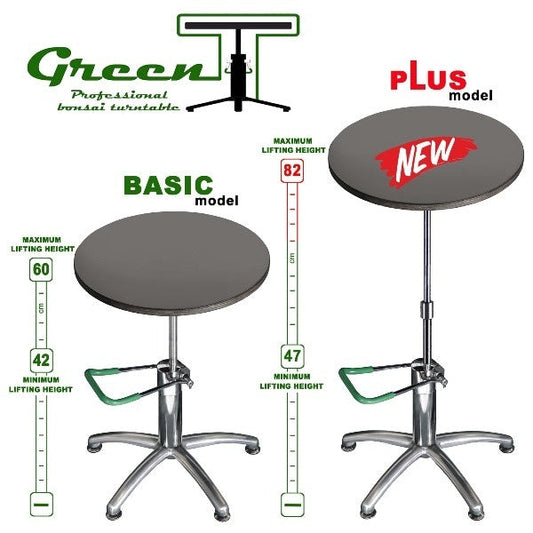 Green T Hydraulic Lift Bonsai Round Turntable PLUS
