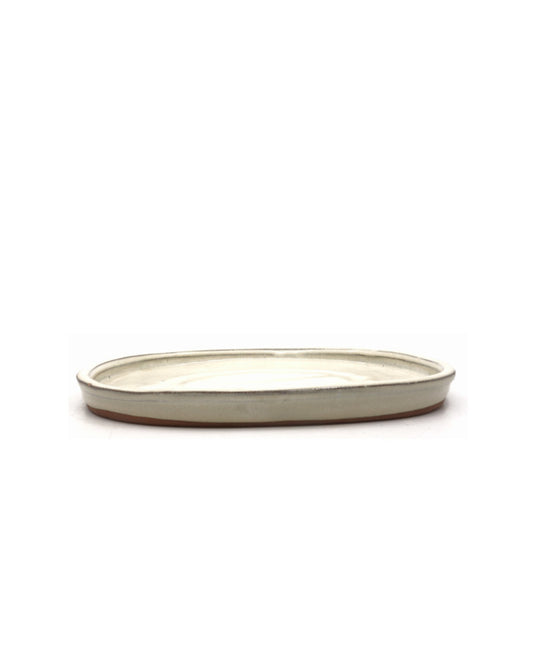 Bonsai onderschotel ovaal creme 27cm