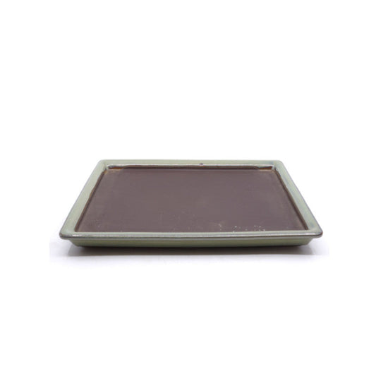 Bonsai saucer green rectangular 21cm