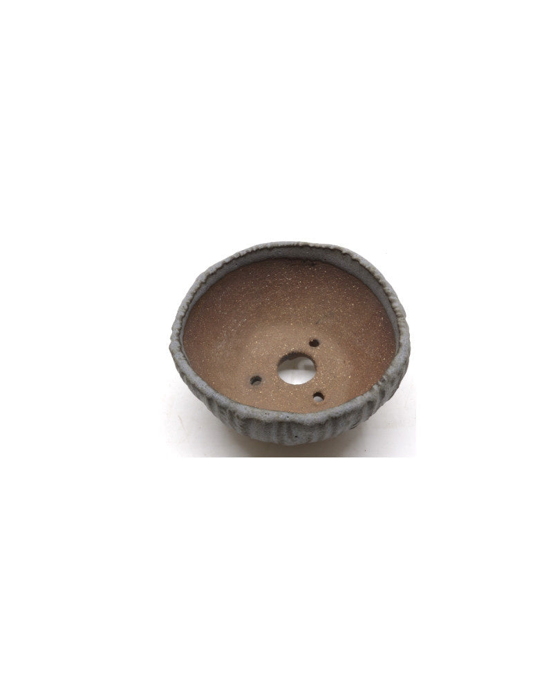 Shohin Bonsai pot Walsall geglazuurd grijs blauw rond 10cm