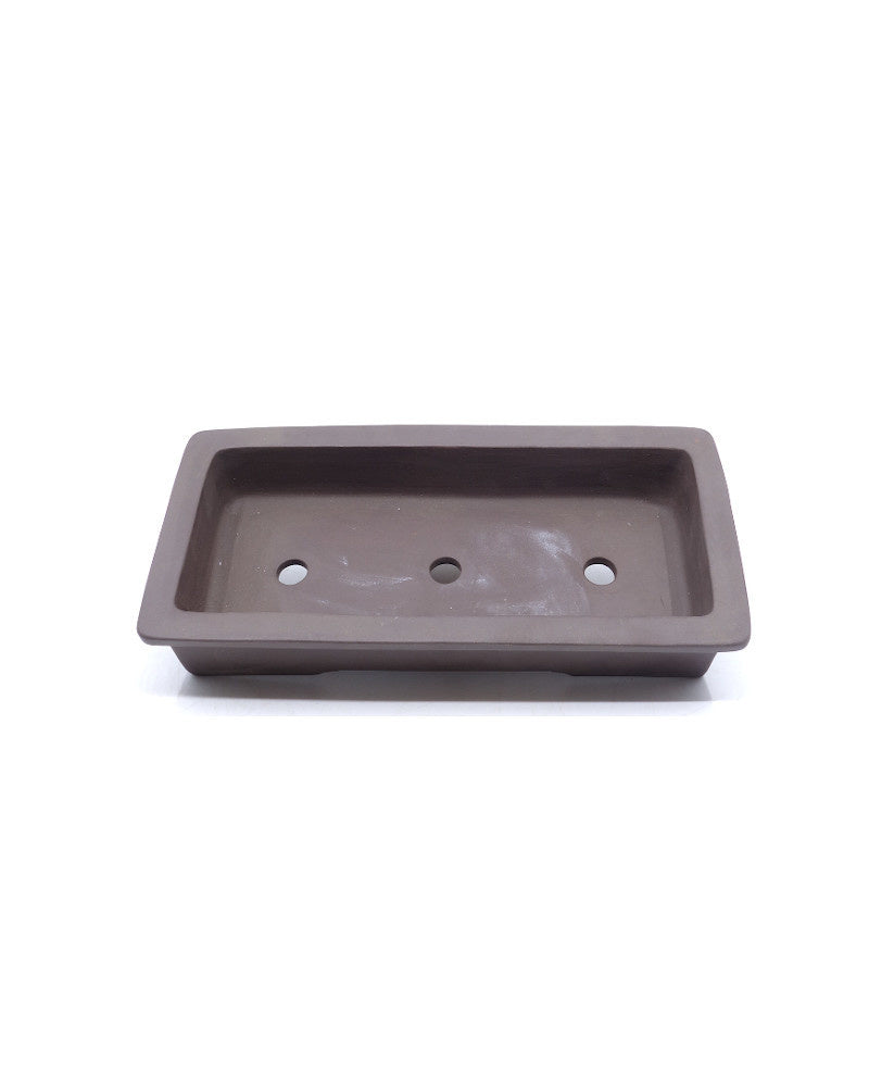 Bonsai pot ongeglazuurd rechthoekig voor groepsbeplanting 27cm