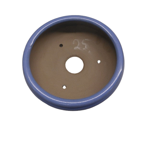 Light blue round bonsai pot 15cm
