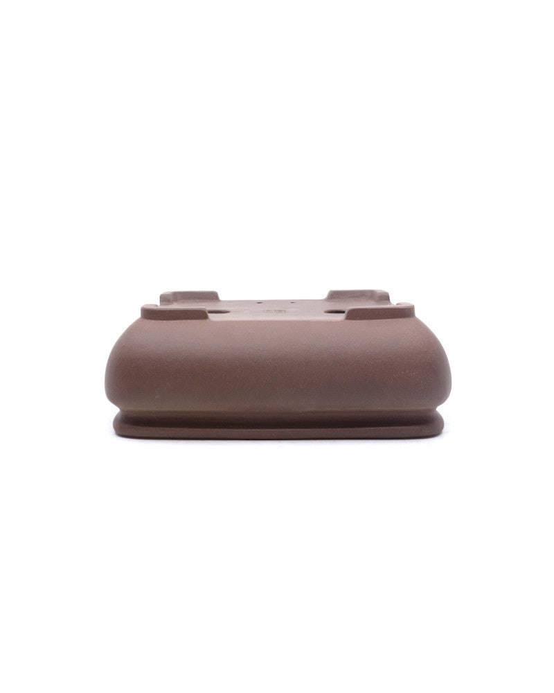 Yixing unglazed rectangular bonsai pot with rounded corners 20cm