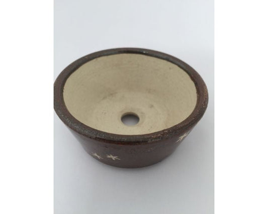 Shohin bonsai pot brown round 6cm
