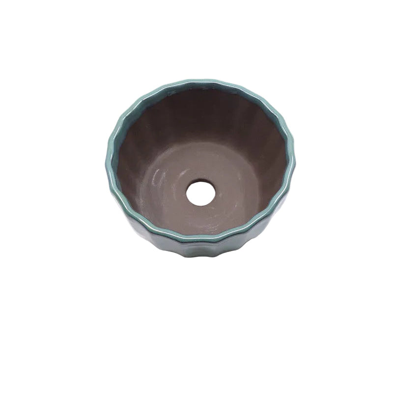 Bonsai pot, green chrysanthemum, 12cm