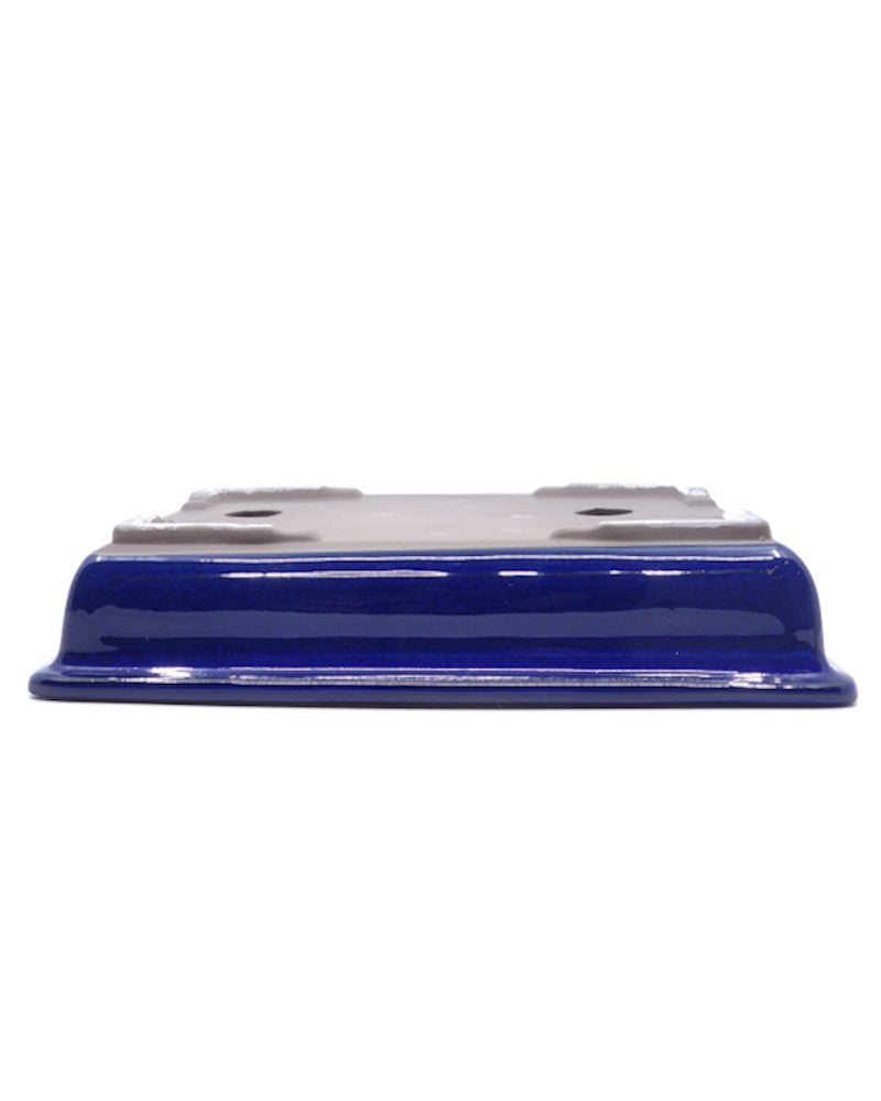 Blue rectangular bonsai pot 37cm