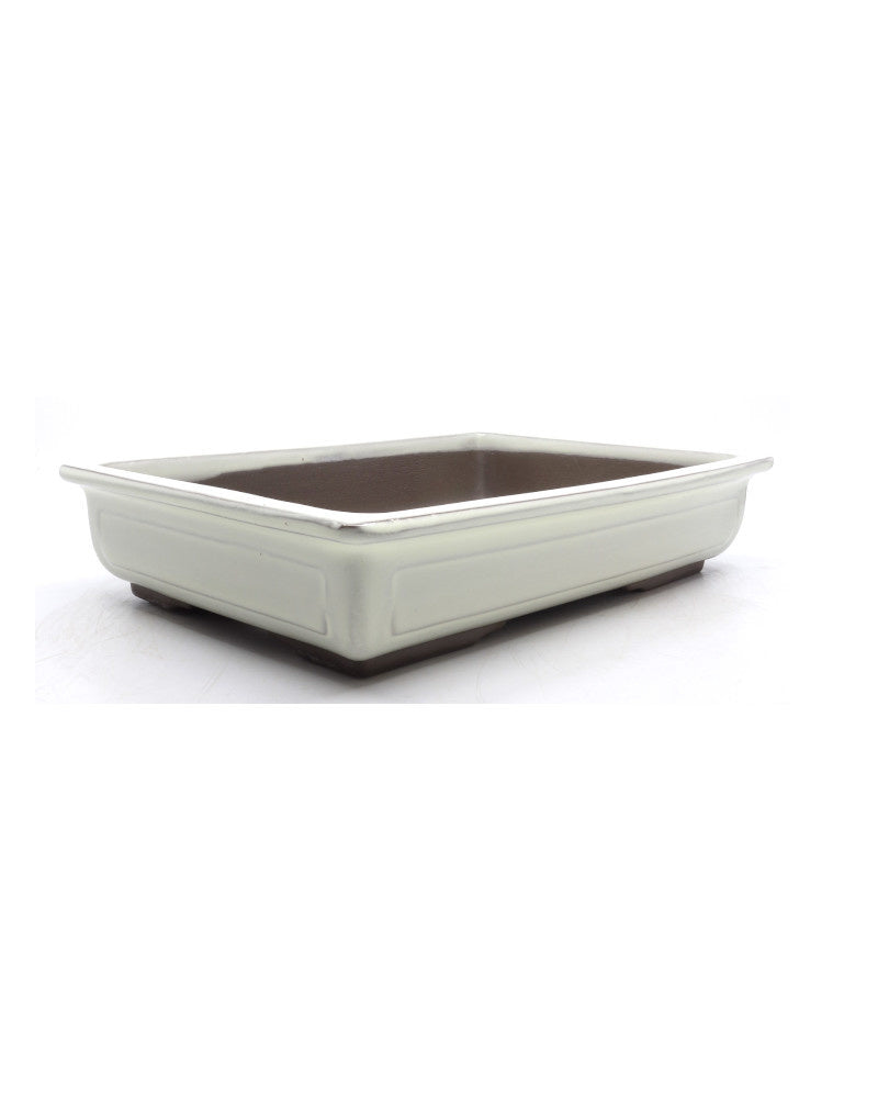 Cream rectangular bonsai pot 28cm