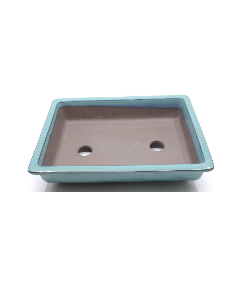 Green rectangular bonsai pot 25cm