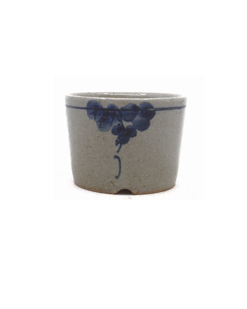 Shohin Bonsai pot hand-painted grapes round 9cm