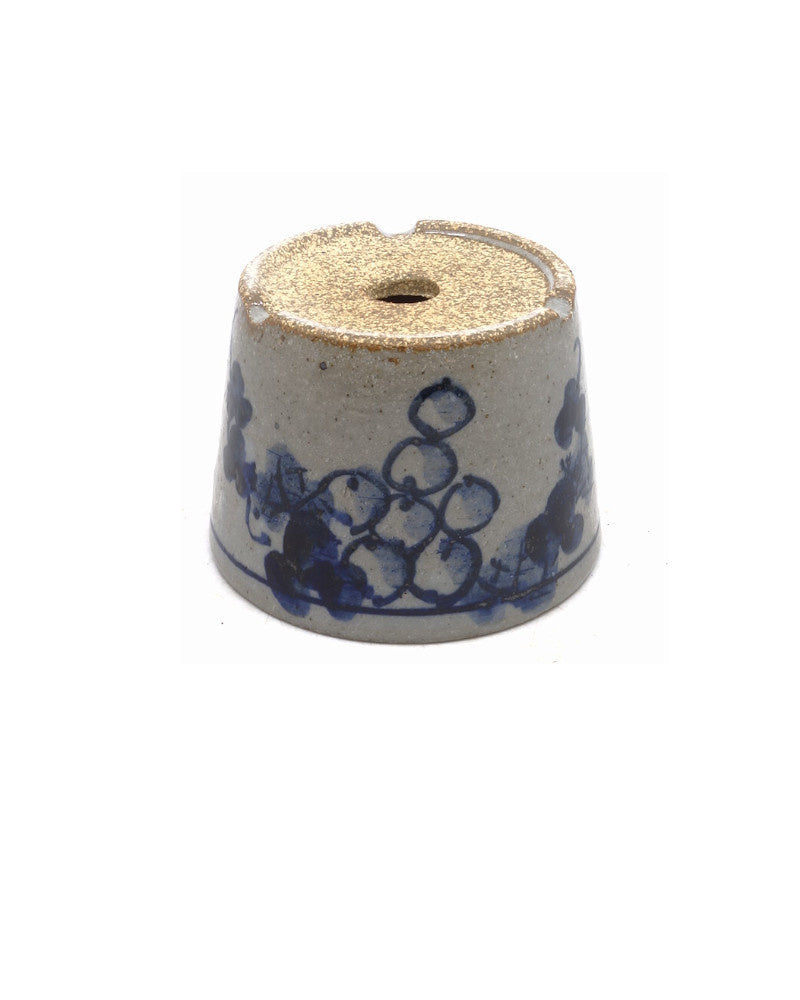 Shohin Bonsai pot hand-painted grapes round 9cm