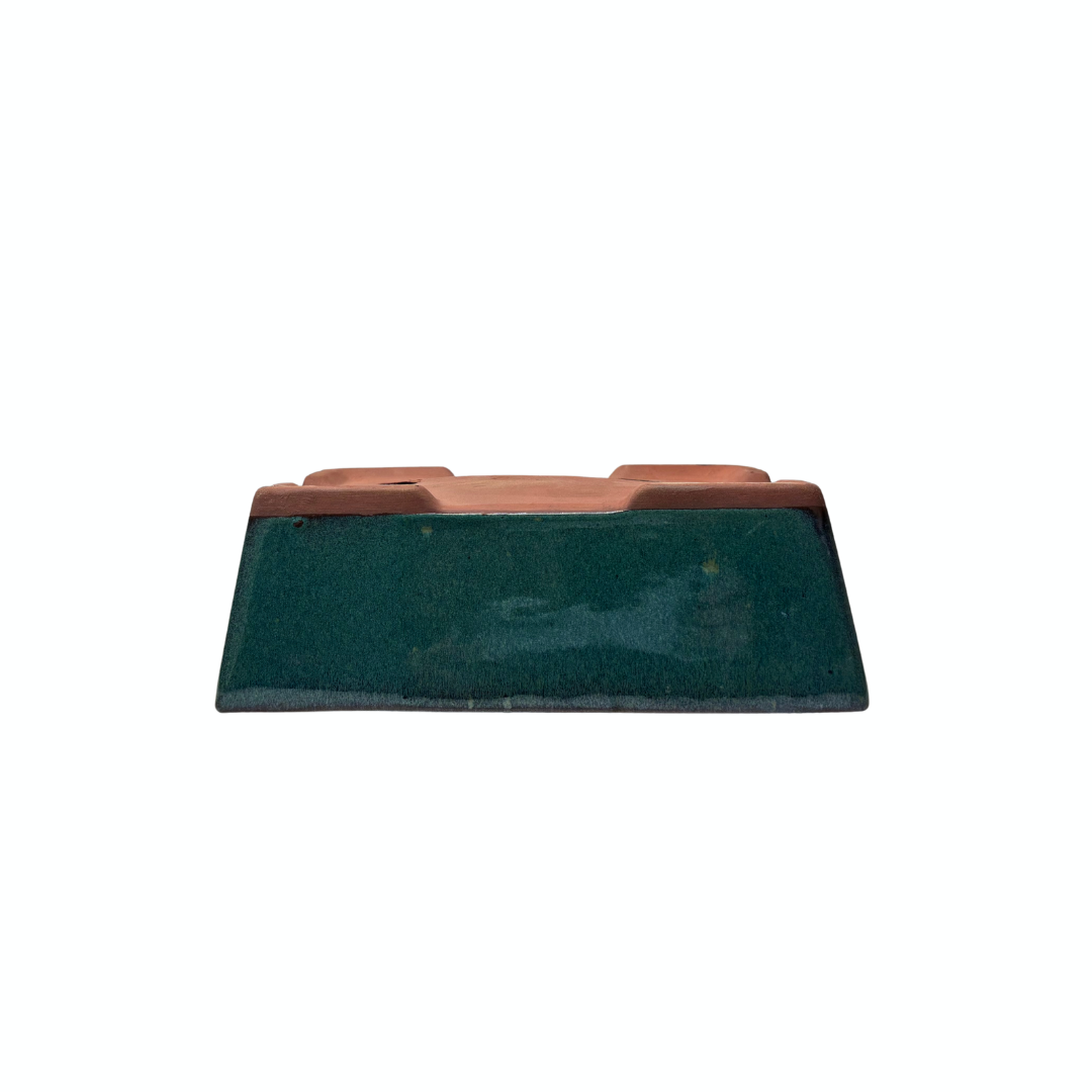 Bonsai pot green rectangular 30cm - set
