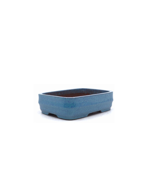 Bonsai pot blauw groen rechthoekig 14cm