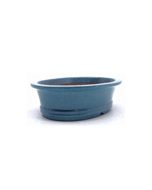 Bonsai pot blauw groen ovaal 20cm