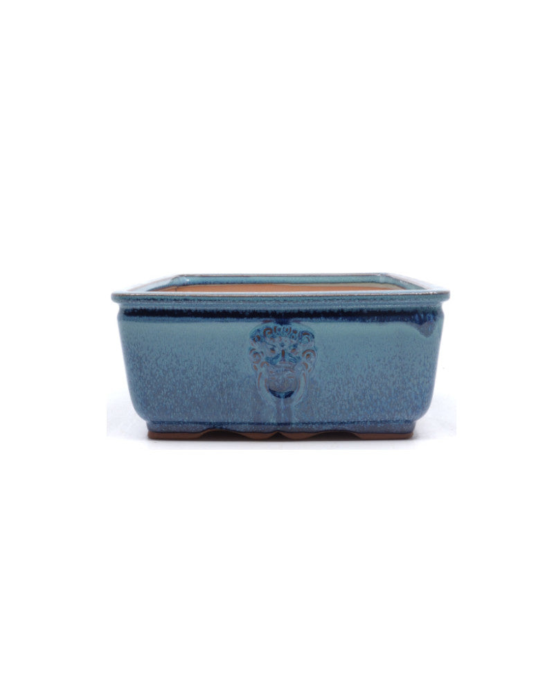 Bonsai pot blauw groen vierkant 21cm