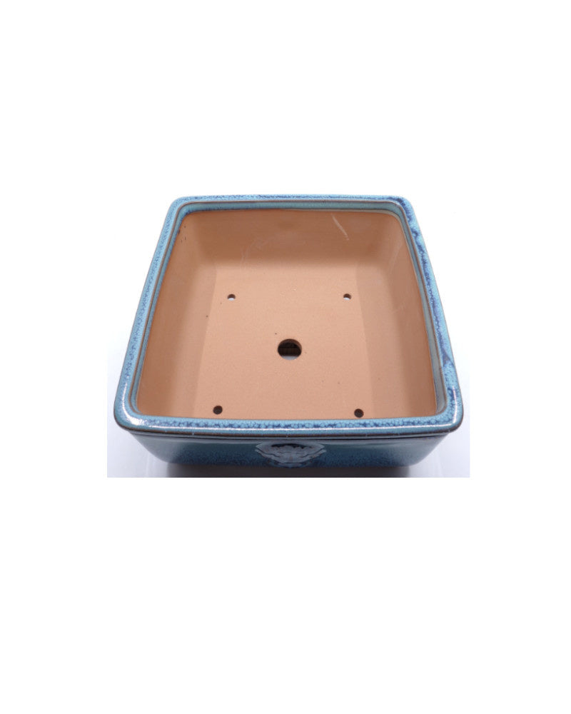Bonsai pot, blue-green, square, 21cm