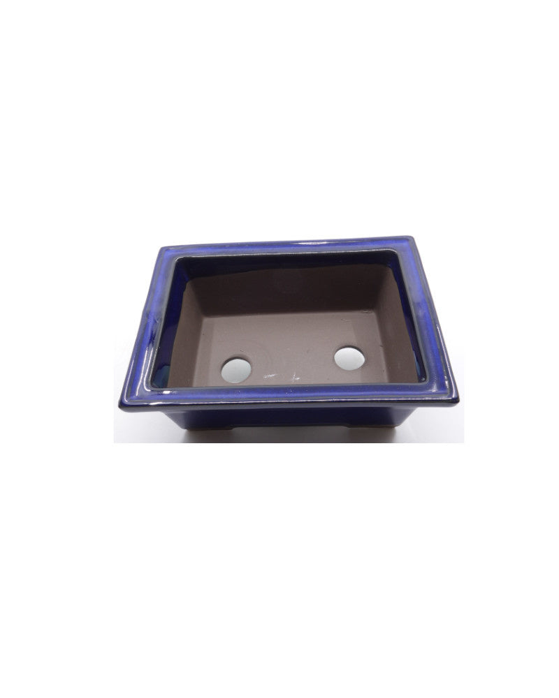 Bonsai pot, blue rectangular, 22cm