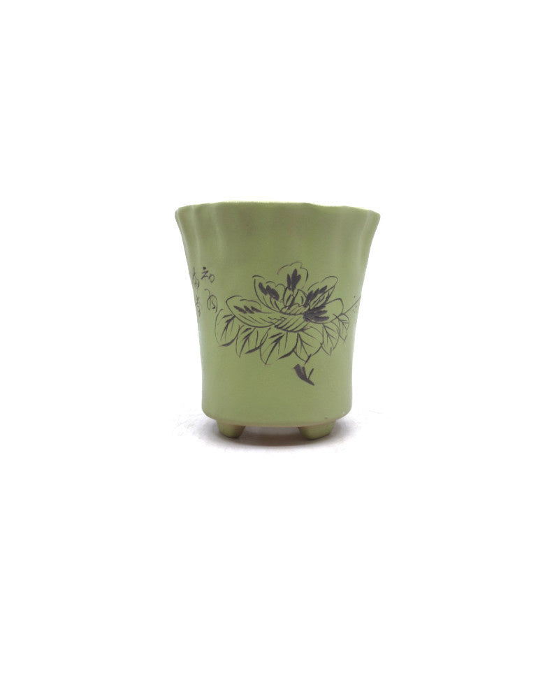 Bonsai pot cascade met tekening 11.5cm, hoogte 12cm