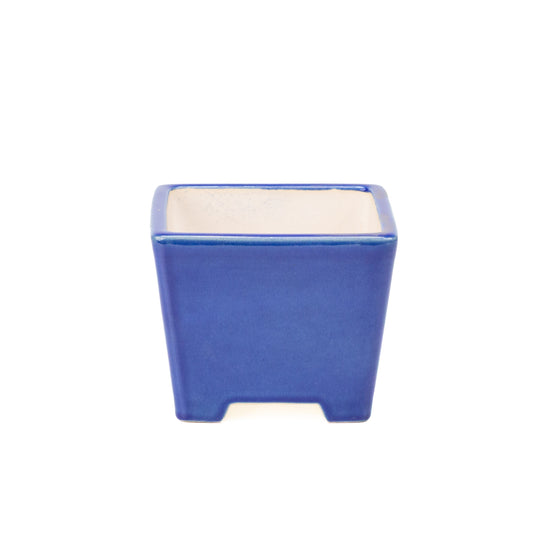Bonsai pot blue semi-cascade square 14cm, height 12cm
