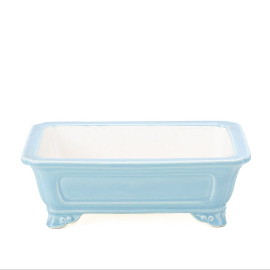 Bonsai Yixing pot light blue rectangle 27cm