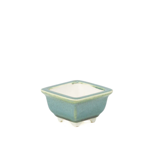 Shohin Bonsai Yixing pot green square 9cm