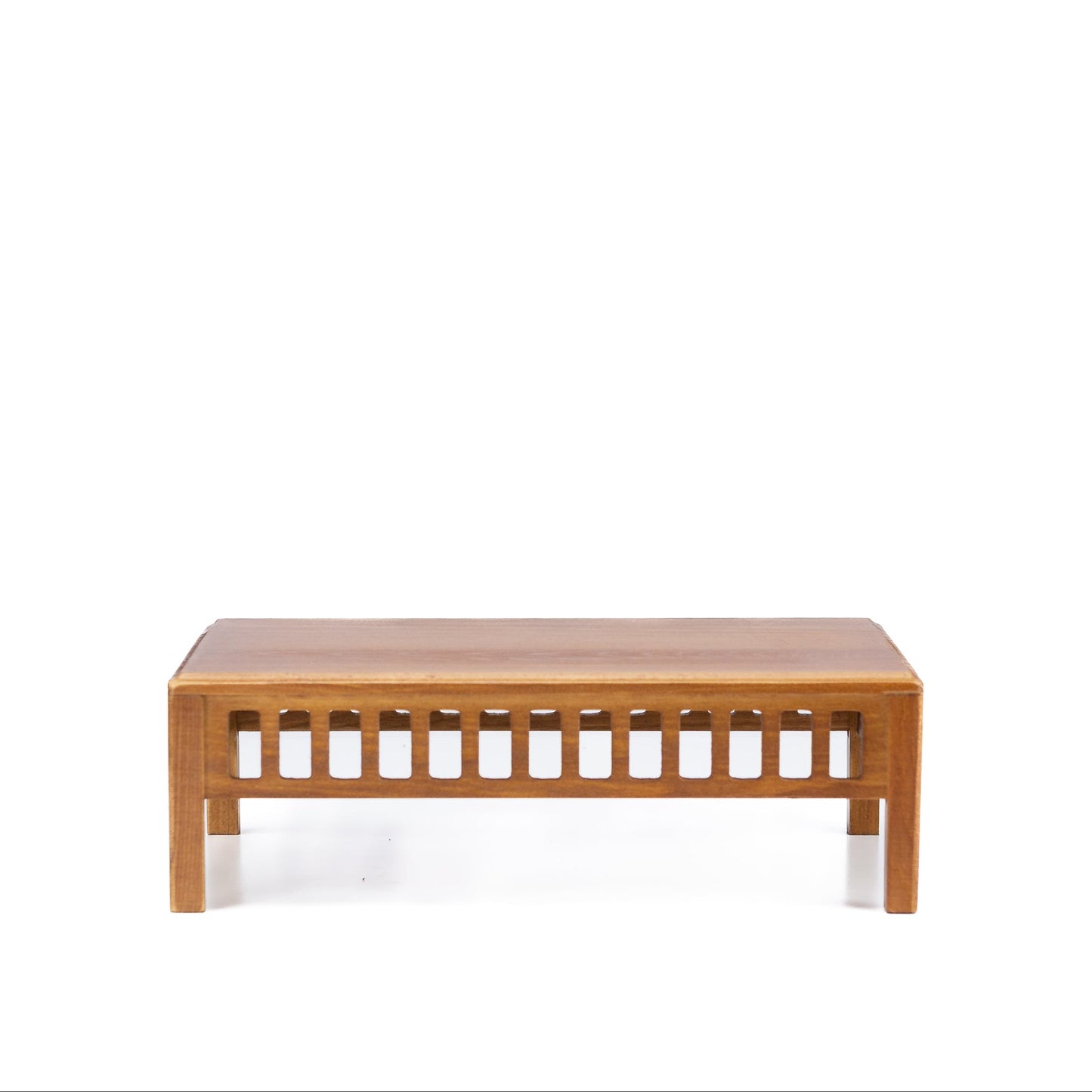 Bonsai table light brown, wood with lattice details 25cm