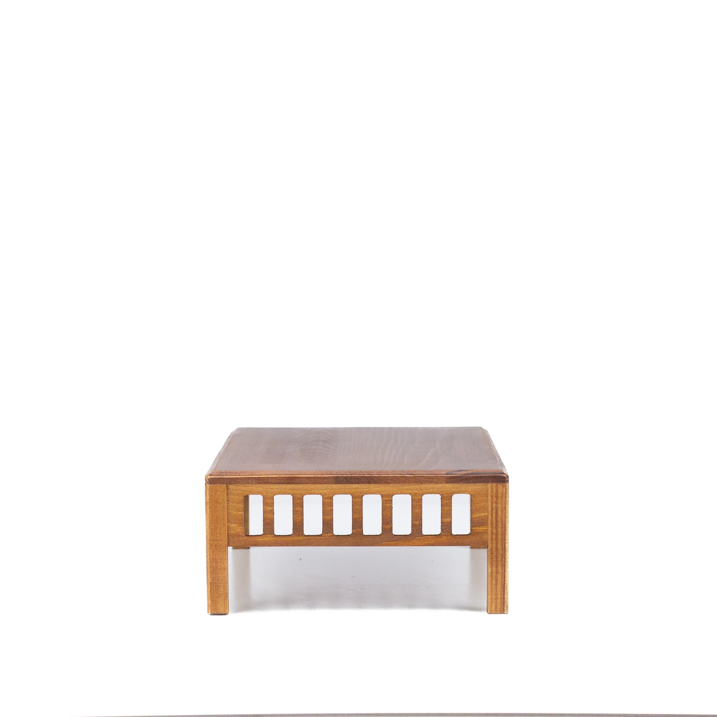 Bonsai table light brown, wood with lattice details 25cm