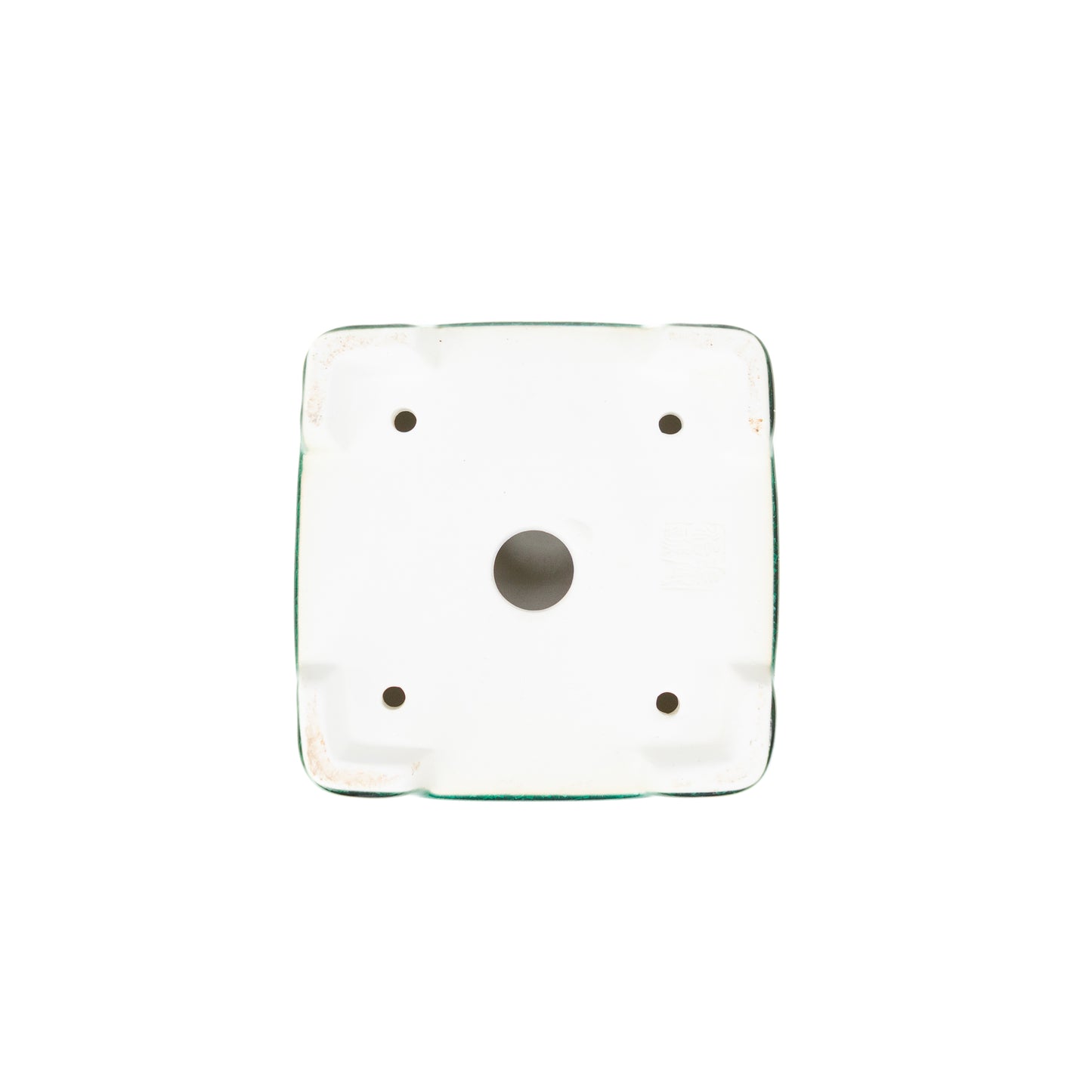 Bonsai Yixing pot green semi-cascade square 14cm, height 11cm