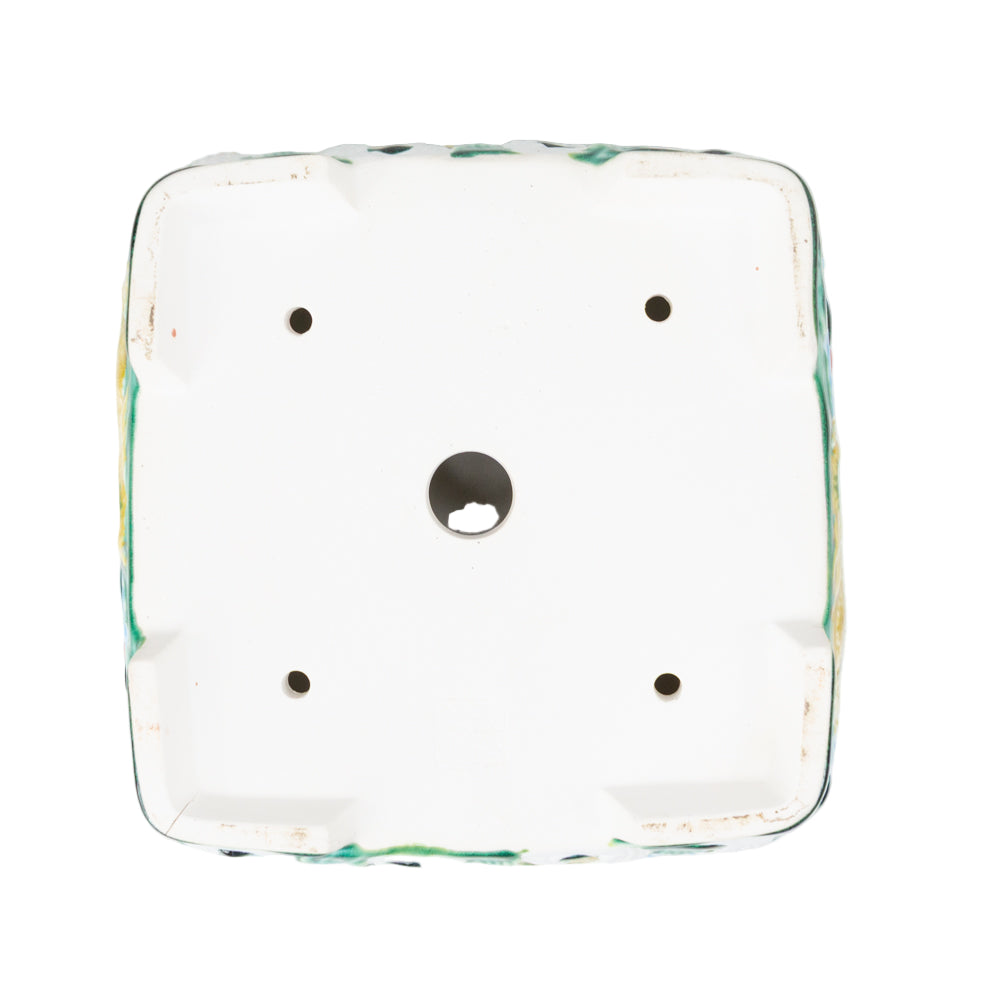 Bonsai Yixing pot green dragon square 21cm