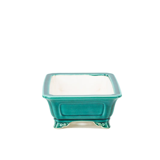 Bonsai Yixing pot green rectangle 27cm