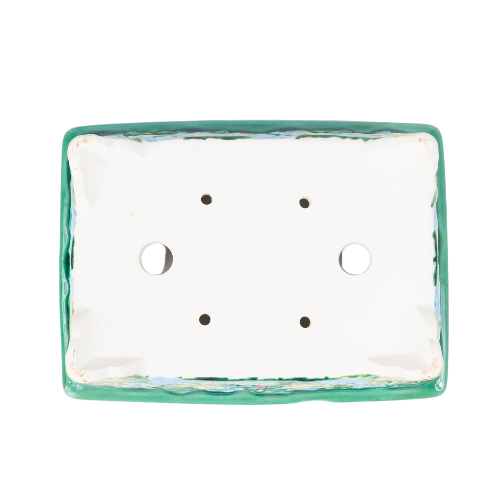 Bonsai Yixing pot green dragon rectangle 26cm