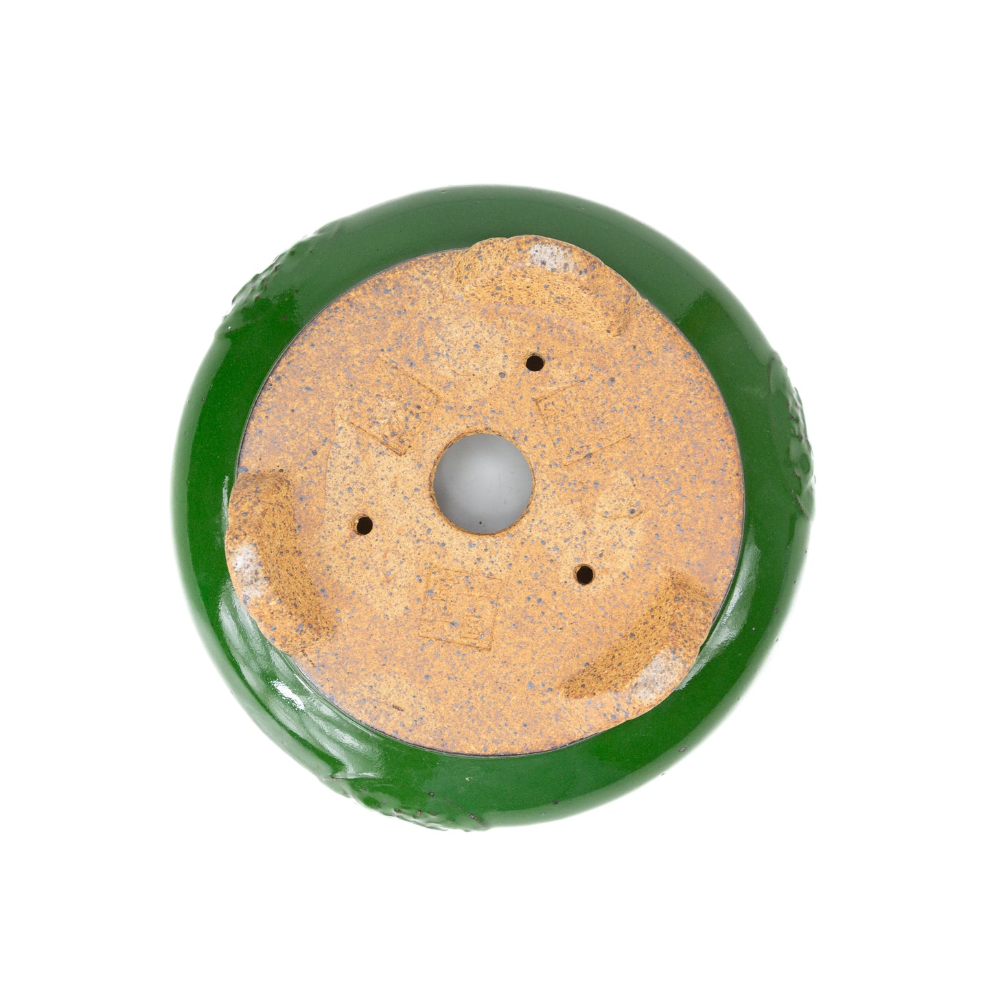 Bonsai Yixing pot dark green round 18cm